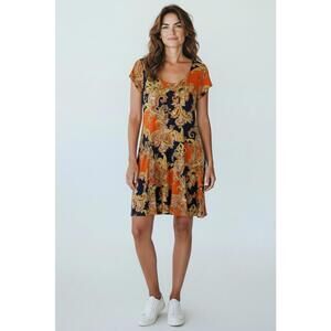 Lauren by Ralph Lauren Women's Orange Paisley Dress, size XL